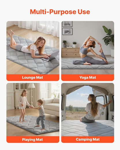 VEVOR Japanese Floor Mattress, Futon Mattress, 100% High Density Comfortable Foam, Foldable Tatami Mat with Storage Bag, Sleeping Pad for Camping Dormitory Yoga