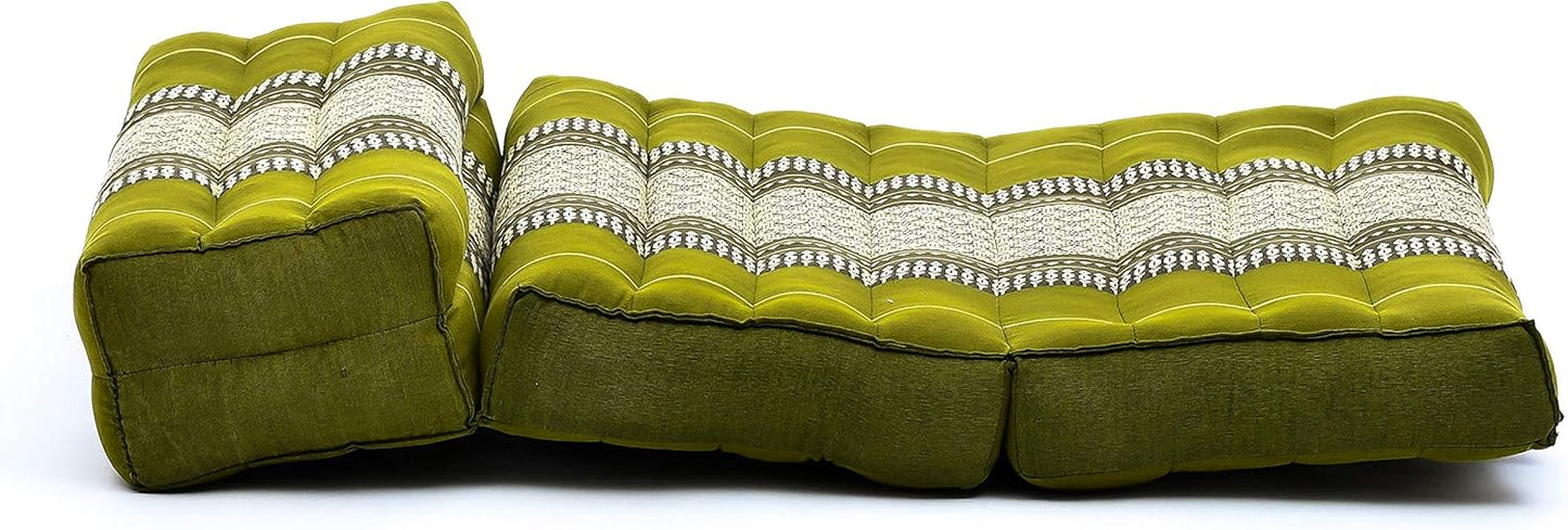 Leewadee Foldable Floor Mattress – 2 in 1 Floor Meditation Mat for Yoga and Relaxation, Seating Futon with Kapok