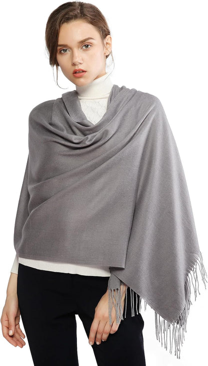 RIIQIICHY Women's Scarf Pashmina Shawls and Wraps for Evening Dress Bridesmaid Wedding Bridal Winter Warm Long Large Scarves