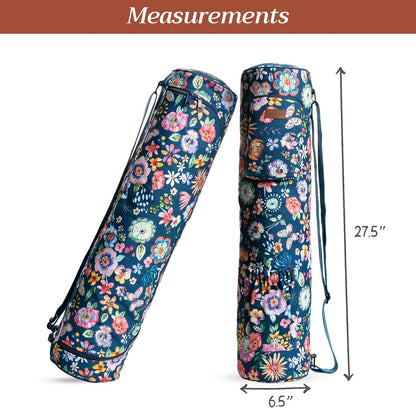 Maison d' Hermine Yoga Mat bag, Cylindrical bag for Woman&Men, yoga mat Bag &Adjustable shoulder straps Yoga Mat Carrier Bag with Drawstring Water Bottle Pocket and zipper pocket Easter Gifts
