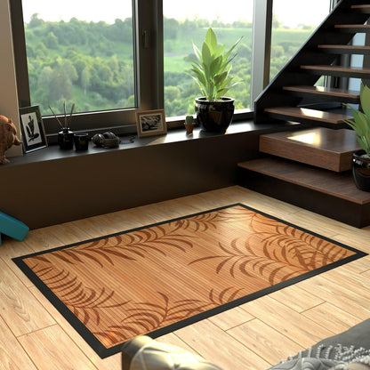 Red Lantern Bamboo Rug - Little Leaf - 4' x 6'