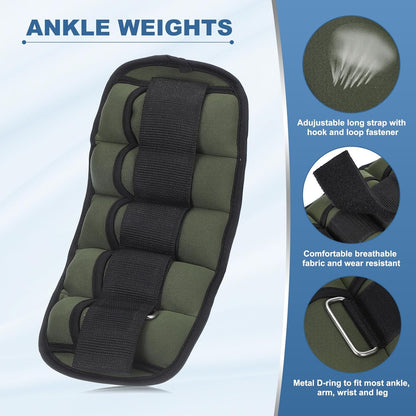 PATIKIL Adjustable Ankle Weights Wrist Leg Arm Weights Sandbags for Women Men Strength Training Weight Yoga Jogging Walking Aerobics