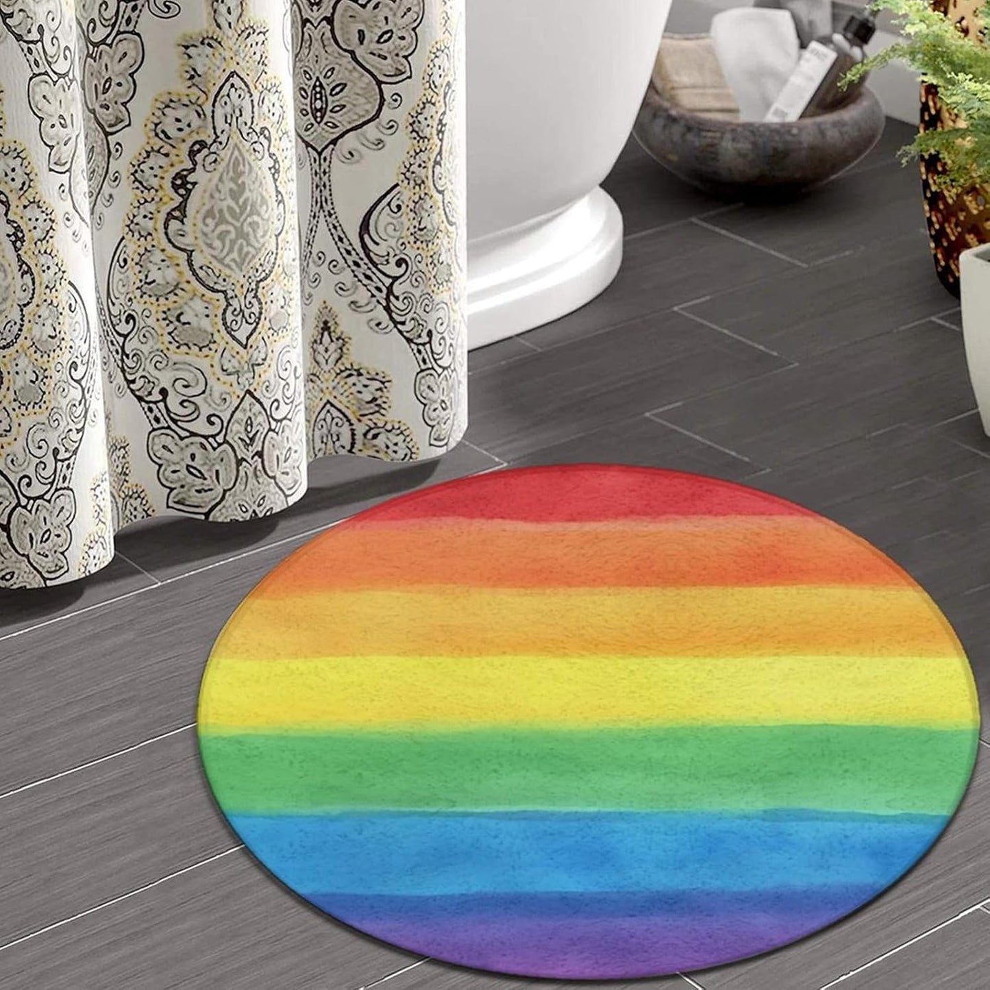 Soft Round Yoga Carpet, Office Chair Decor Round Mat for Carpet and Hardwood Floors Purple Butterfly