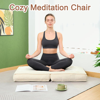 Adjustable Floor Chair with Back Support, 6-Position, Folding Japanese Meditation Tatami Chair, Comfy Gaming Chairs for Adults, Accent Sofa Reading Chairs, Living Room, Bedroom, Coffee