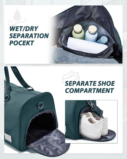 Gym Bag Womens Mens with Shoes Compartment and Wet Pocket Travel Duffel Bag for Women for Plane Sport Gym Tote Bags Swimming Yoga Waterproof Weekend Overnight Carry on Bag Hospital Holdalls - Colors B