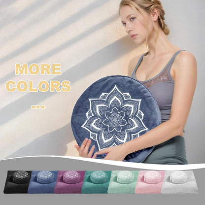 Meditation Zafu Cushion Set,Removable Machine-Washable Luxury Velvet Cover (Blue（Only Cover）)