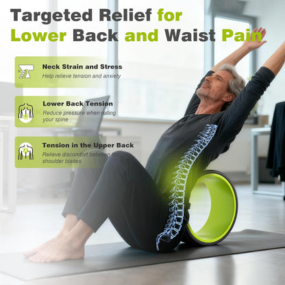 3 Pack Back Roller- Yoga Wheel for Back Pain Reliefn & Stretching, Back Wheel for Deep Tissue Massage, Foam Roller for Physical Therapy & Exercise