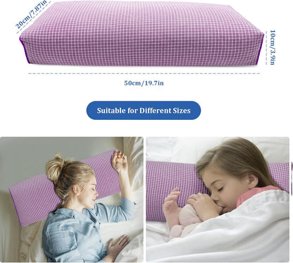 Adjustable Buckwheat Hull Pillow for Neck Pain Relief (21x8x4in) Natural Cooling Cervical Support Organic Pillow for Side & Back Sleepers with Night Sweats (Grey)