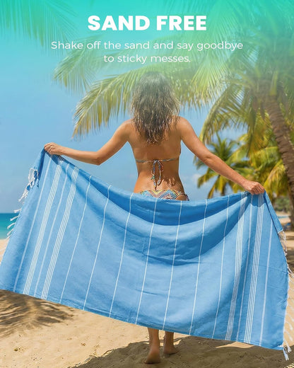 Turkish Beach Towels Vacation Essentials Yoga Blanket Pool Workout Towel Oversized Sand Free Quick Dry Lightweight Meditation Supplies Mat Cover Surf Boat River Float Accessories Gym Excise Stuff