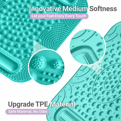 Foot Massage Mat with Two Massage Balls, 5-Zone Acupressure & Reflexology Mat for Various Stimulation, Portable Pressure Point Pad for Feet Relaxation, Pain, Fatigue Relief(Purple)