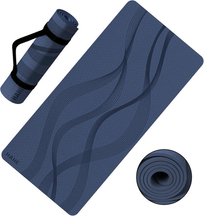 Yoga Mat High Density Exercise Mat, 76"x32"x0.27"Thick Wide & Large Yoga Mat for Women Men, Professional POE Workout Mat for Yoga, Pilates, Fitness & Stretching