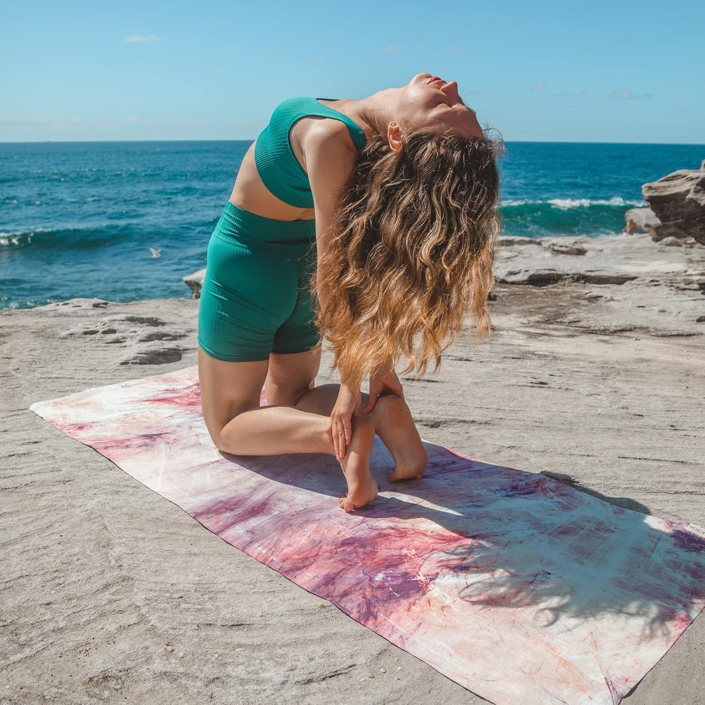 Travel Yoga Mat 1.5mm | Foldable, Lightweight Mat | Use for Travel, Backpacking, Yoga Retreat, Outdoors, Gym, Pilates, Machine Washable, Eco-Friendly