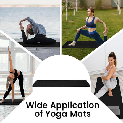 Fitvids Yoga Mat, 1/2-Inch Extra Thick High Density Exercise Mat, Anti-Tear Exercise Yoga Mat with Carrying Strap, Suitable for Various Yoga Exercises