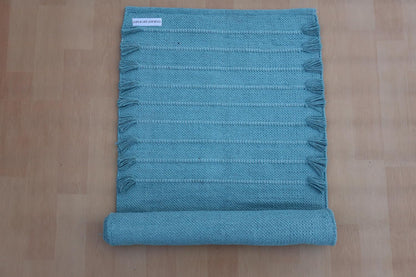 Jaipur Art & Rugs Cotton Yoga Rug - Eco-Friendly Hand-Woven Thick Mat (24”x72”x5mm) for Everyday Fitness at Home - Comfortable & Extra-Long - Colors B