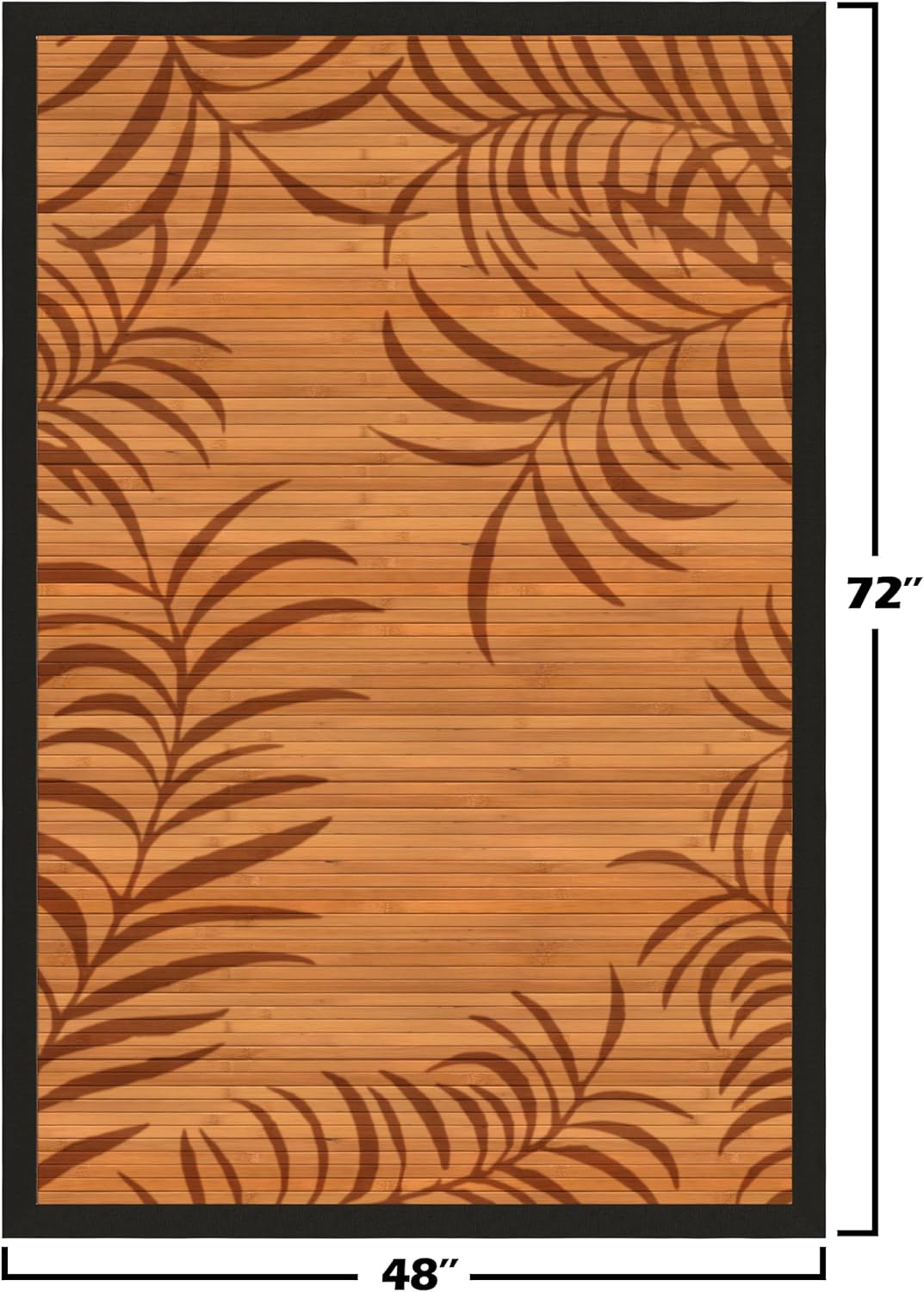 Red Lantern Bamboo Rug - Little Leaf - 4' x 6'