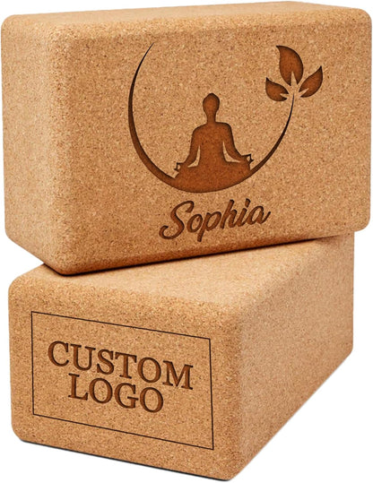 Personalized Yoga Blocks Yoga Gift 2 Pack with Custom Design or Logo, Exercise blocks Yoga Blocks Soft Non-Slip for Pilates, Meditation, Custom Yoga Accessories for Men & Women