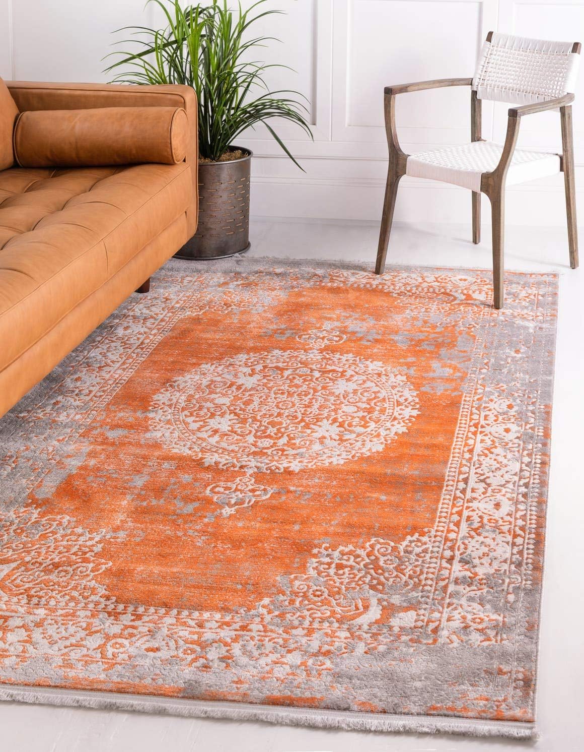 Unique Loom New Classical Collection Area Rug - Olwen (4'Round, Purple/ Gray)