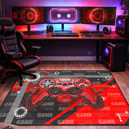 Game Controller Rugs for Bedroom Boys Living Room Gamer Gamepad Red Carpets Floor Mat Player Indoor Mats Gaming Art Design Home Decor Crystal Doormat Yoga Mats 3'x5'