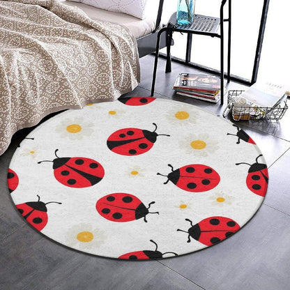 Soft Round Yoga Carpet, Office Chair Decor Round Mat for Carpet and Hardwood Floors Purple Butterfly