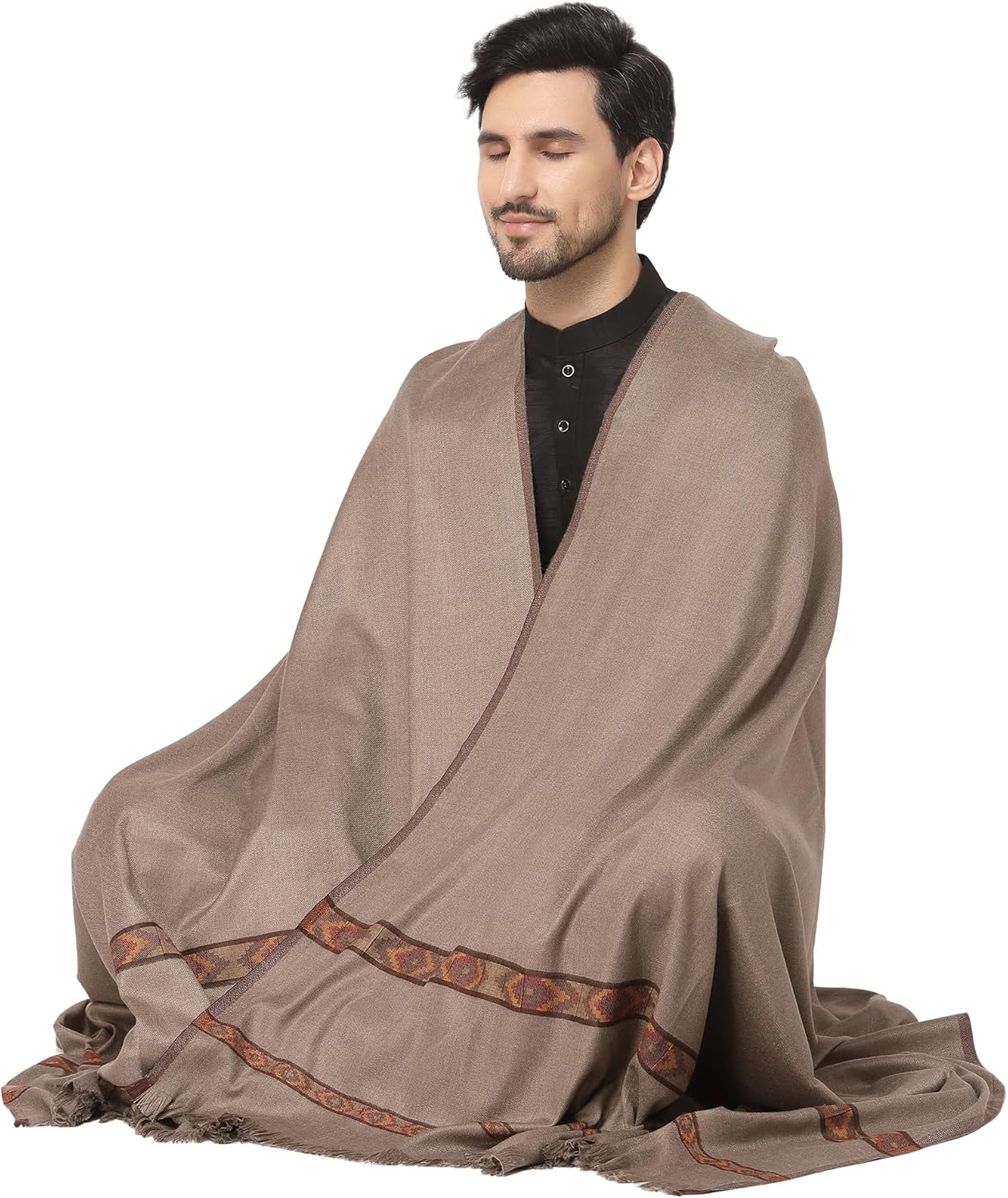 Weavers Villa Meditation Shawl/Wrap, Oversize Scarf or Stole. Unisex