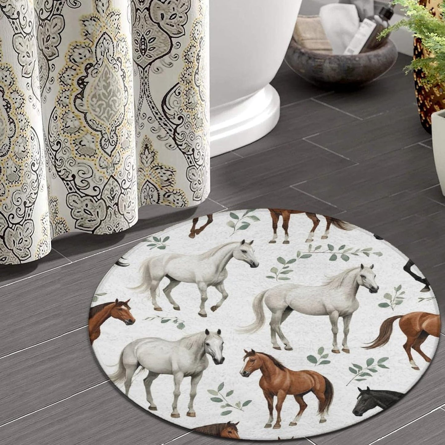 Large Home Decor Mat, Soft Round Yoga Carpet, Non Slip Machine Washable Home Office Circle Rug Gothic Witchy Sun Moon Mushroom Moth