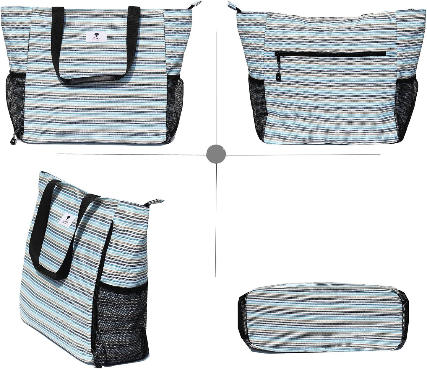 ESVAN Yoga Mat Bag Yoga Tote Carrier Shoulder Bag Carryall Tote for Office,Yoga,Pilates,Travel,Beach and Gym