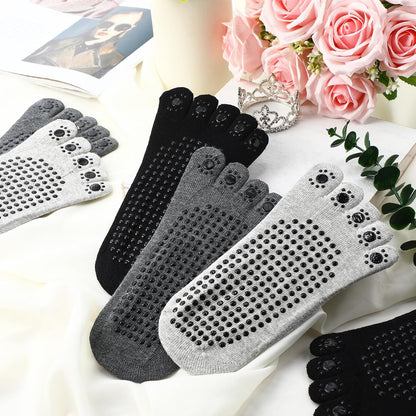 SATINIOR 7 Pairs Yoga Toe Socks with Grip Women Non Slip Sticky Full Toe Socks for Pilates, Ballet, Dance, Barefoot (Multi Colors)