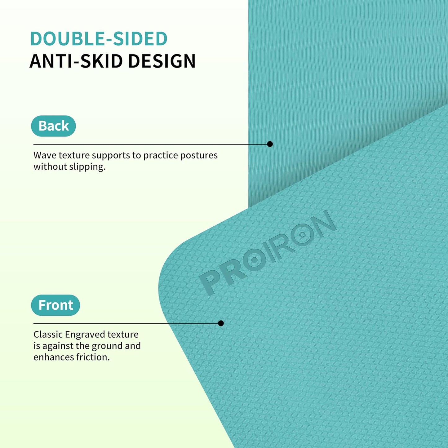 PROIRON Foldable Yoga Mat 0.24"/0.16" for Home Workout & Travel, Non Slip Travel Yoga Mats with Carry Bag, Packable Yoga Mat for Home Gym, Pilates, Fitness,Stretching