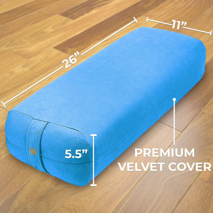 Florensi Yoga & Meditation Bundle | Blue Yoga Bolster & Yoga Wheel 3 Pack