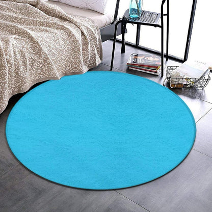 Women's Large Home Decor Mat, Soft Round Yoga Carpet, Non Slip Machine Washable Home Office Circle Rug Purple