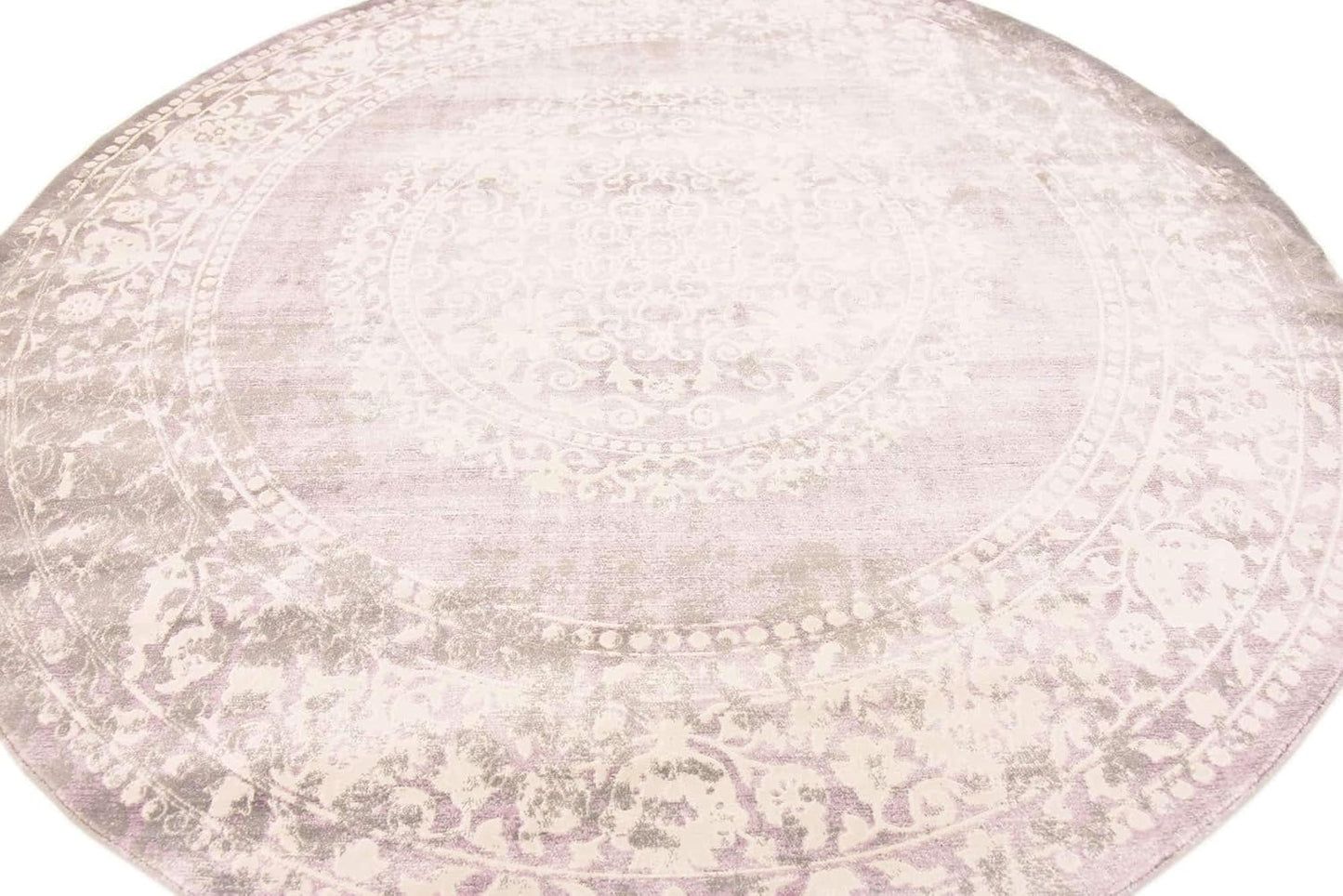 Unique Loom New Classical Collection Area Rug - Olwen (4'Round, Purple/ Gray)
