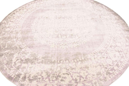 Unique Loom New Classical Collection Area Rug - Olwen (4'Round, Purple/ Gray)