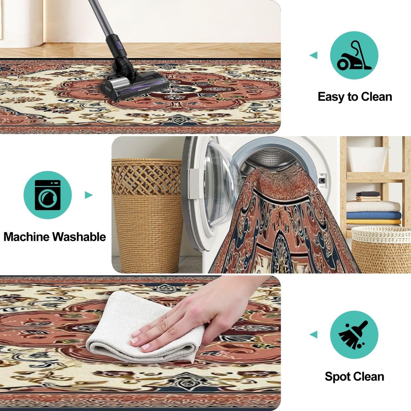 Runner Rug Washable 2x8 Leopard Print Seamless Leopard Skin Fashionable Cheetah Fur Non-Slip Hallway Area Rug Indoor Outdoor Home Decor for Entryway Bathroom Kitchen Carpet Yoga Floor Mat
