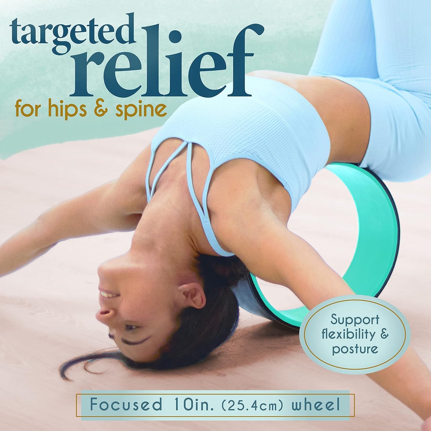 Florensi Yoga Wheel (3-Pack) - Back Stretcher and Back Roller for Back Pain, Yoga Roller for Muscle Relaxation, Pain Relief, Cracking and Popping