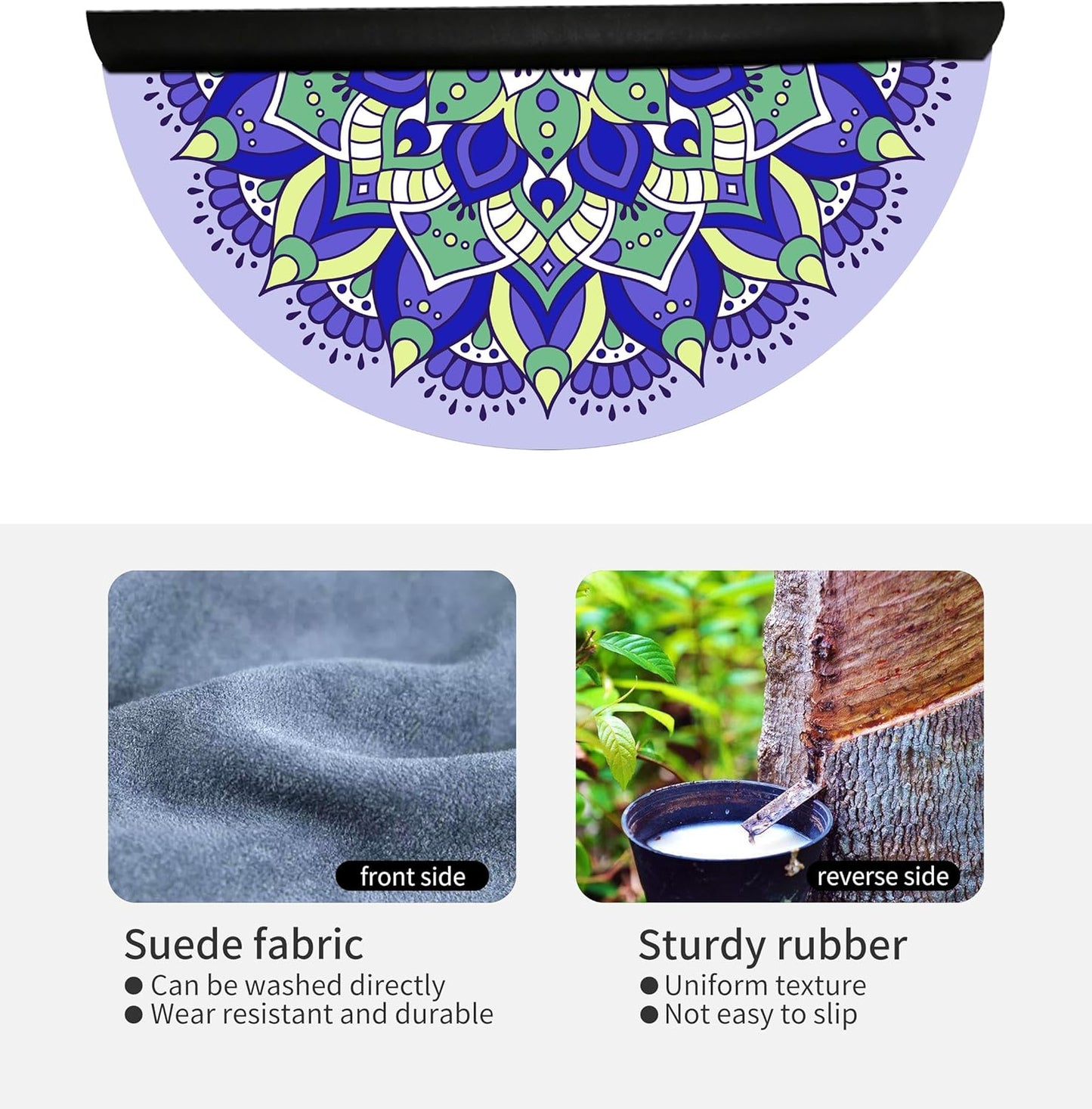nuveti Large Meditation Mat Non Slip Round Yoga Mat Natural Rubber with Sueded Surface Exercise Mat Perfect for Meditating, Stretching, Yoga（140CM X 3.5MM Thick)