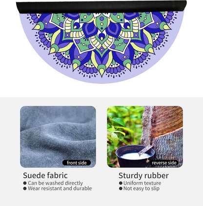 nuveti Large Meditation Mat Non Slip Round Yoga Mat Natural Rubber with Sueded Surface Exercise Mat Perfect for Meditating, Stretching, Yoga（140CM X 3.5MM Thick)