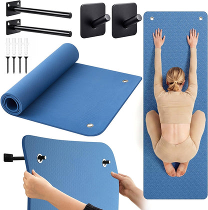 Briwooody Hanging Yoga Mat, Exercise Mat Non Slip Thick for Women and Men, Tear-resistant Fitness Pad with Reinforced Holes for Home Gym, Yoga, Pilates,stretching
