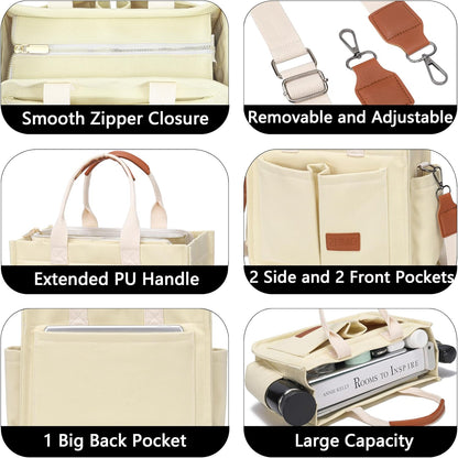 ZHMO Canvas Tote Bag for Women,Women's Bags Crossbody Bags Work Laptop Tote Bag Large Handbags Purse for Travel Nurse Teacher