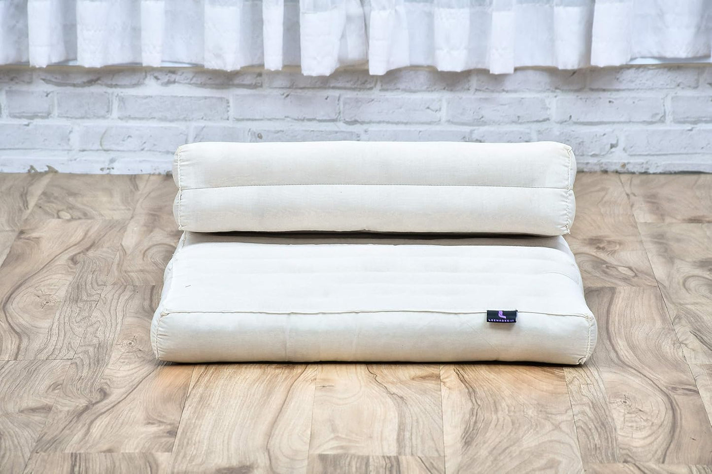 Leewadee Foldable Floor Mattress – 2 in 1 Floor Meditation Mat for Yoga and Relaxation, Seating Futon with Kapok