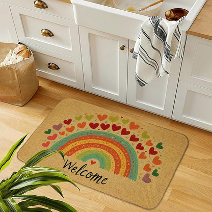 Doormat Yoga Frog Front Door Mat Indoor Outdoor Entrance,Pink Lotus Flower Door Mat Waterproof Low Profile All-Season,Easy Clean Patio Porch Entryway Floor Rug 17x29 Inch