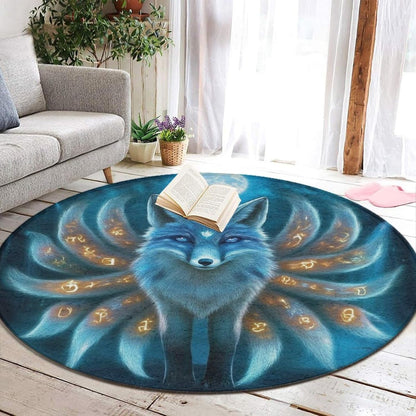 Machine Washable Modern Round Area Rug, Room Sofa Yoga Soft Round Carpet, Home Decor Non Slip Kitchen Office Circle Rug Union Jack Flag UK Mandala Art, 60inch