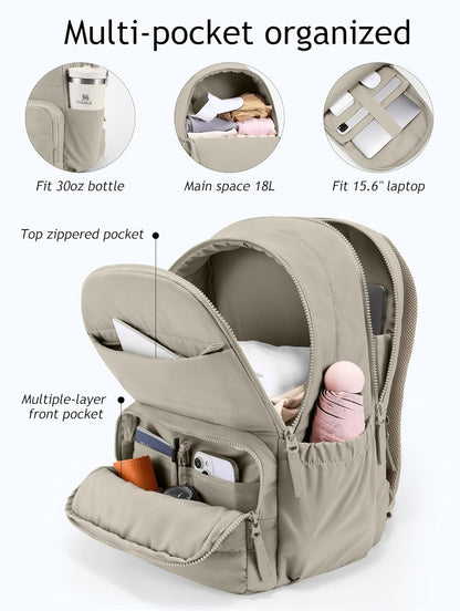 Uselike Travel Backpack for Women, 15.6 Inch Laptop Backpack, Quilted College Bookbag, Cute Work Backpacks, Water Resistant