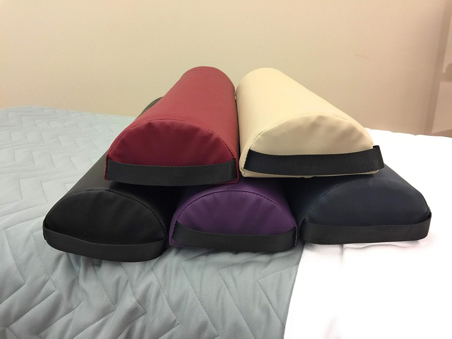 NRG Microfiber Bolster Covers Round Massage Bolster Pillow Covers - Natural - 6" x 27" - 100% Polyester Microfiber - Soft & Durable - Protection from Stains & Oil - Drawstring Closure