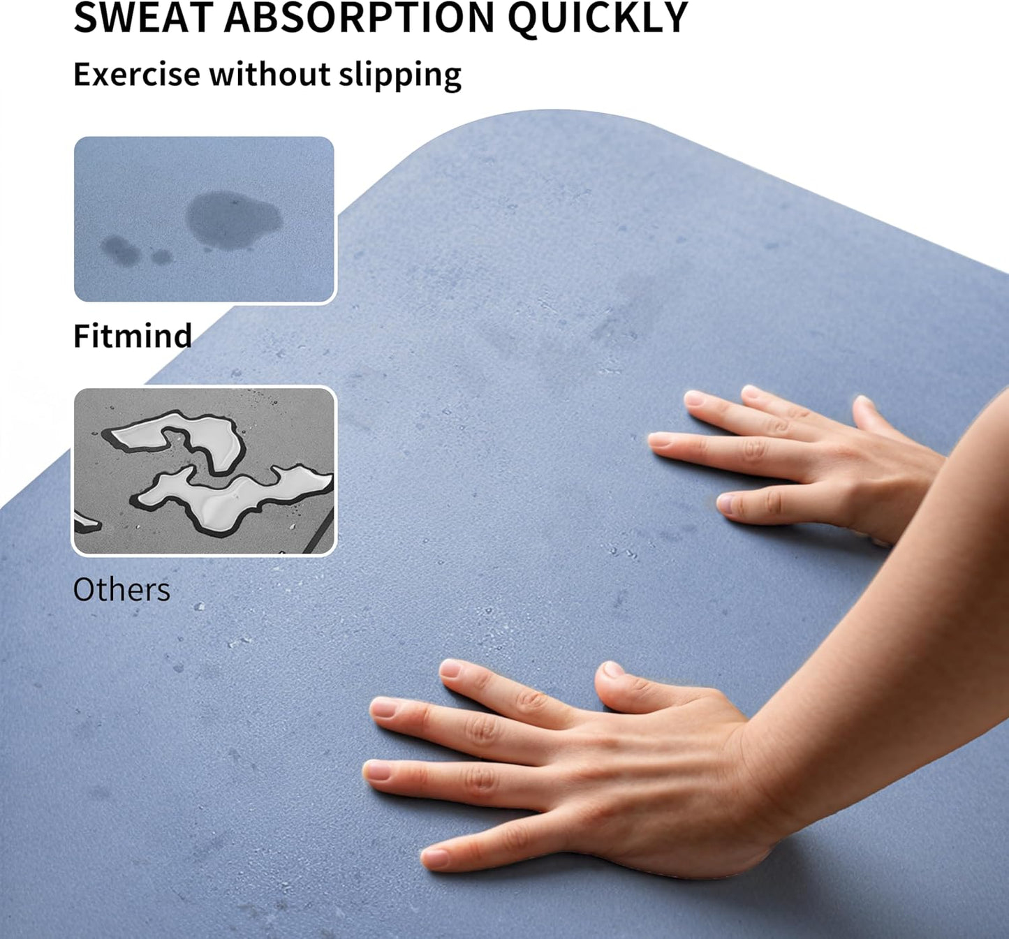 Professional PU Rubber Yoga Mat, Double-Sided Non Slip Sweat Resistant Exercise Mat for Men Women, Comfortable Extra Long & Wide for Yoga, Pilates, Fitness, Home Gym, 72"×26.8"×0.18"(4.5mm)Thick