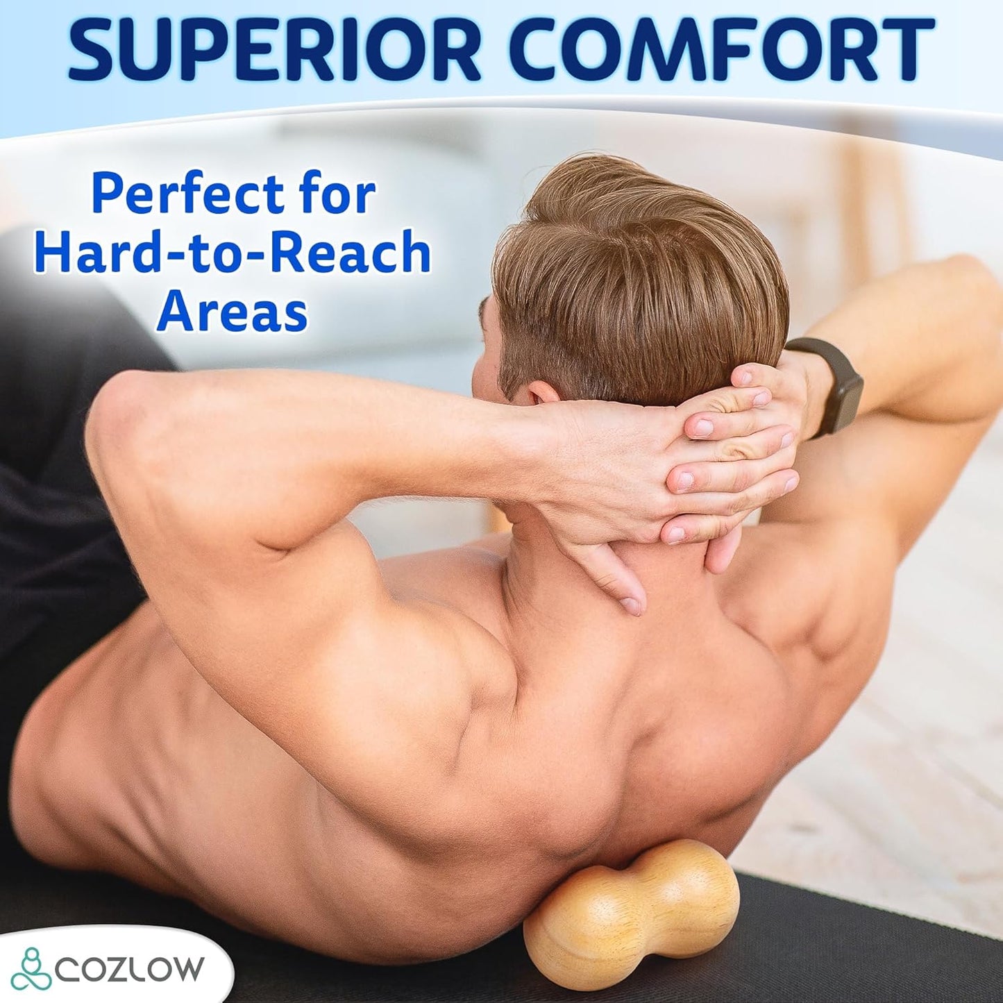 COZLOW Double Lacrosse Silicone Massage Ball - Cobalt Blue - Peanut Trigger Point Roller for Mobility, Deep Tissue Therapy, Myofascial Release - Acupressure Tool for Muscle Pain Relief