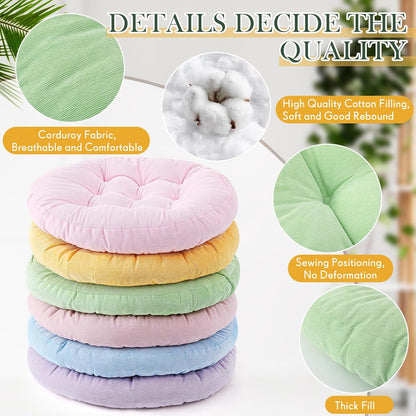 Jerify Floor Pillow Cushions Large Round Square Large Meditation Floor Pillow for Classroom Adult Meditation Picnic Party Seating Learning Daycare School(Square,Mixed Colors,4 Pcs)