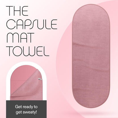 Bala Capsule Mat Towel for Gym, Blush - Slip-Resistant Yoga Mat with Sweat Absorbing Fabric for Pilates, Core Training & Exercise - Home Workout Essentials for Women & Men - Soft, Quick Dry Fitness