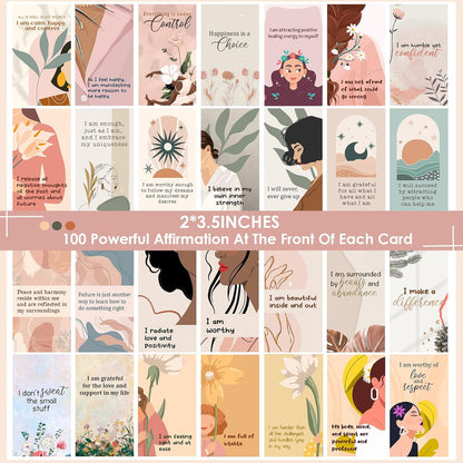 100 Affirmation Cards for Women and Men With 150+ Thought-Provoking Questions, Unique Affirmation cards for stress Relief, Meditation and Self Care Gift For Women and Men.