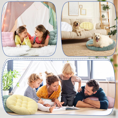 Jerify Floor Pillow Cushions Large Round Square Large Meditation Floor Pillow for Classroom Adult Meditation Picnic Party Seating Learning Daycare School(Square,Mixed Colors,4 Pcs)