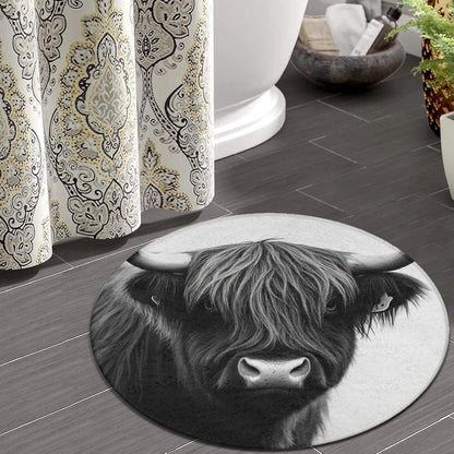 Large Home Decor Mat, Soft Round Yoga Carpet, Non Slip Machine Washable Home Office Circle Rug Gothic Witchy Sun Moon Mushroom Moth